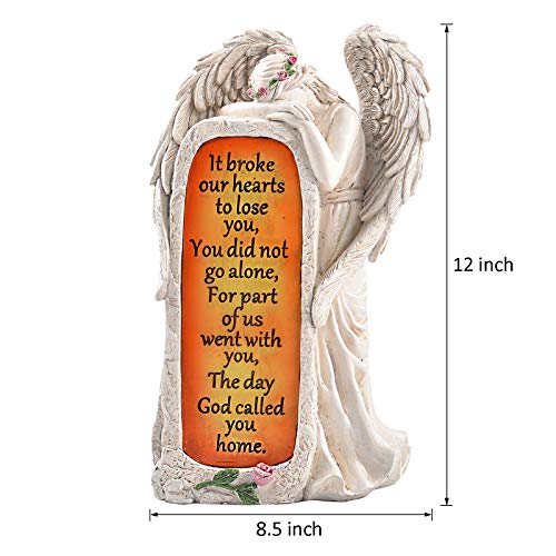 BAYN Angel Garden Statues Outdoor Decor, Solar Angel Figurines Lights for Garden Decoration Yard Art Memorial Gifts for Loss of Loved One - Image 3
