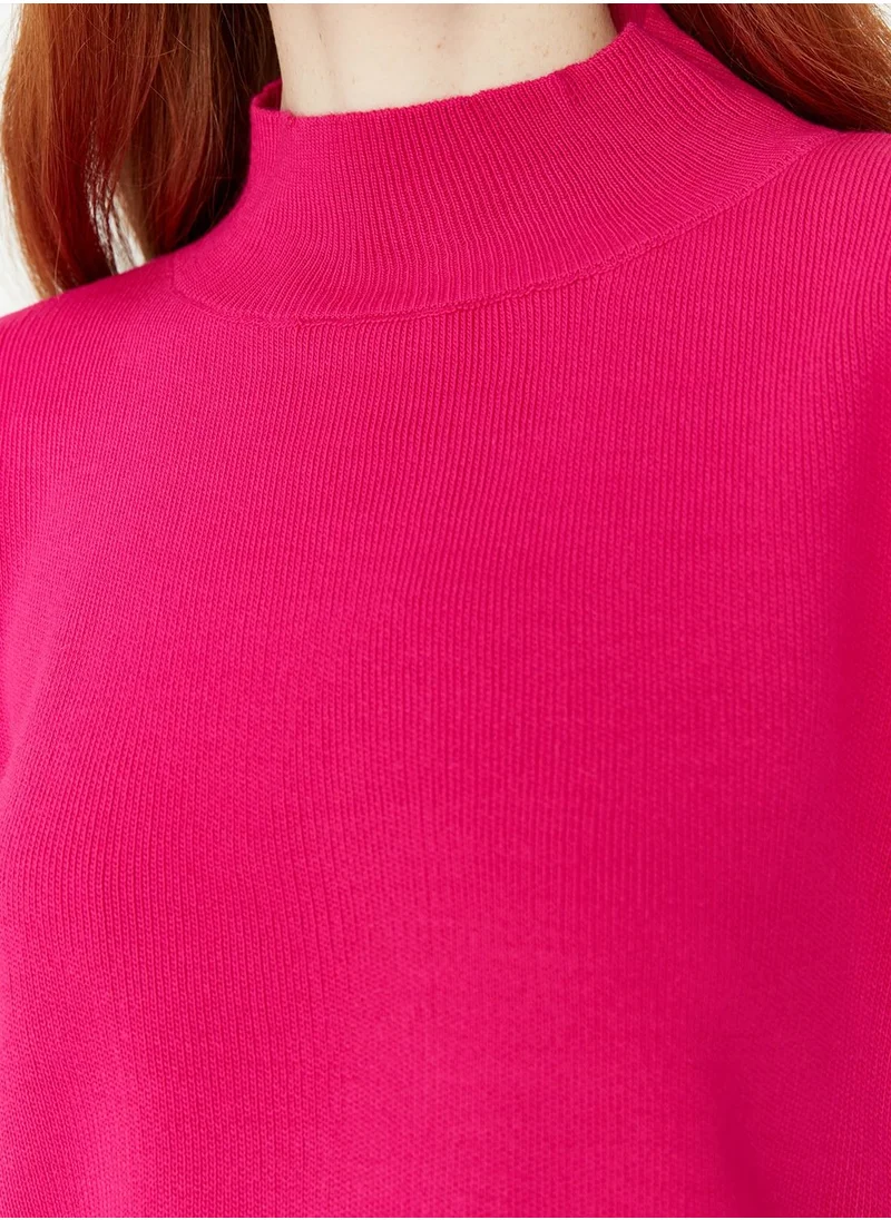 trendyol High Neck Knitted Crop Sweater