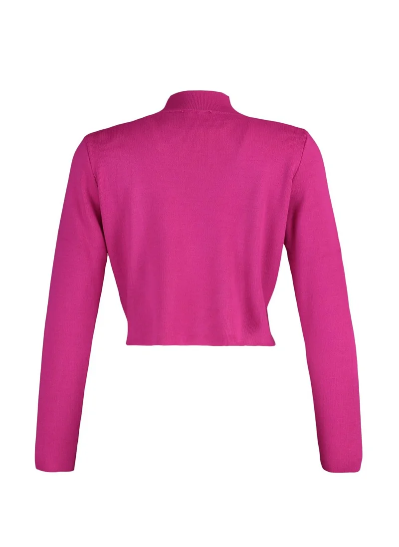 trendyol High Neck Knitted Crop Sweater