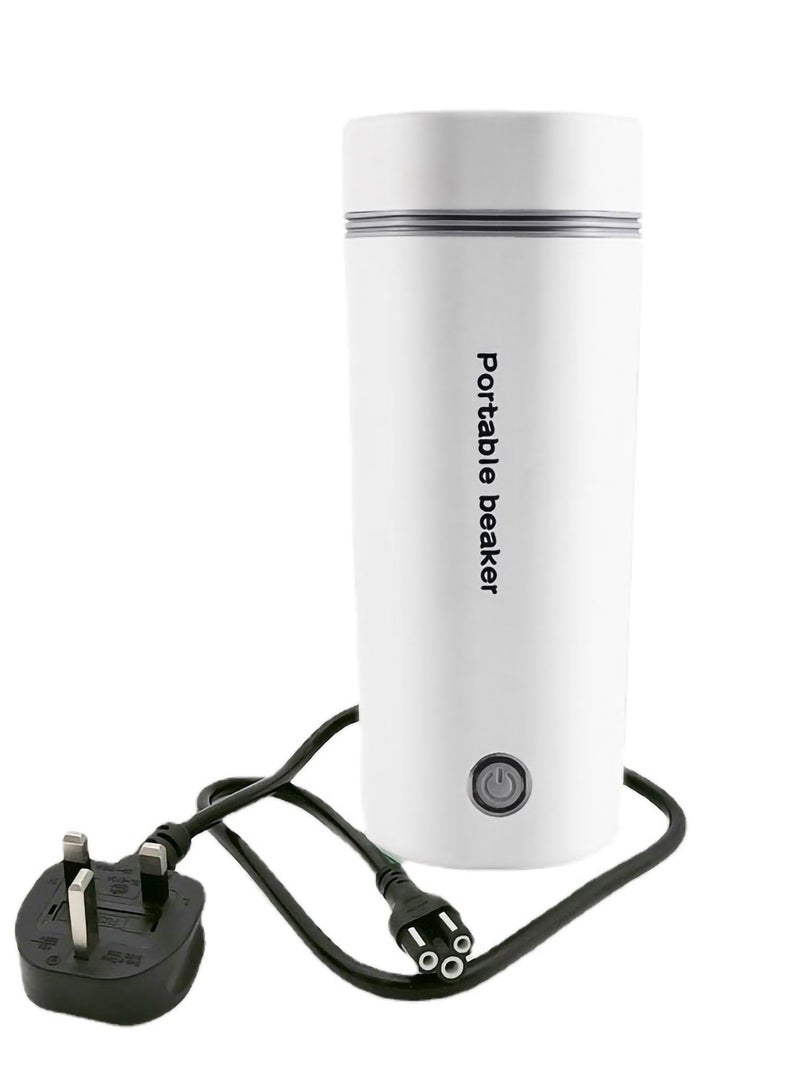 SYOSI Portable Electric Kettle, Stainless Steel Liner Travel Electric Cup Home Mini Heating Teapot Fast Cooking Single Cup Water Heater 350ml Hot Water Bottle (White)  - Image 1