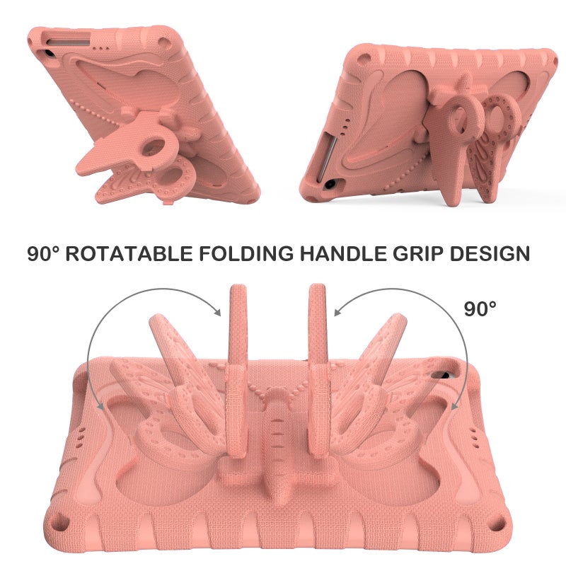 erorex For Lenovo Tab M10 Hd Tb-328 10.1 Butterfly Bracket Eva Shockproof Tablet Case(Pink Orange) - Image 4