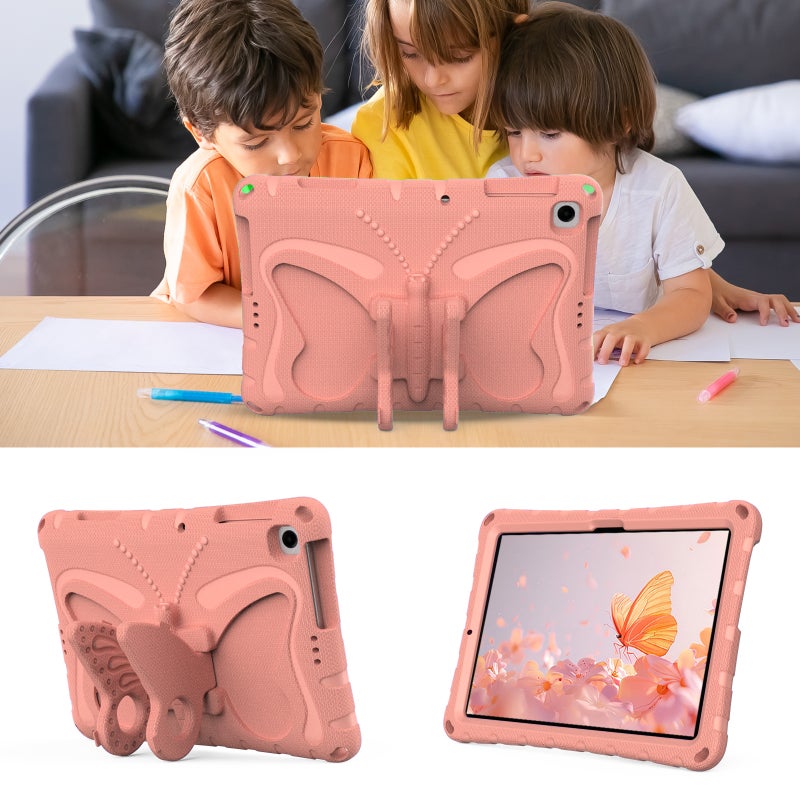 erorex For Lenovo Tab M10 Hd Tb-328 10.1 Butterfly Bracket Eva Shockproof Tablet Case(Pink Orange) - Image 5