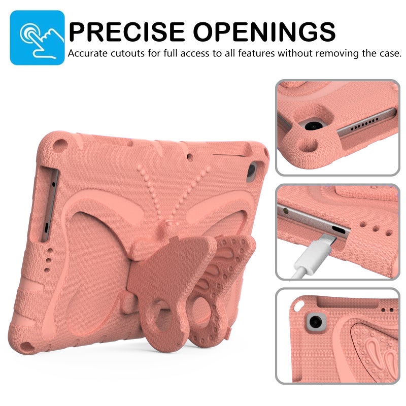 erorex For Lenovo Tab M10 Hd Tb-328 10.1 Butterfly Bracket Eva Shockproof Tablet Case(Pink Orange) - Image 2