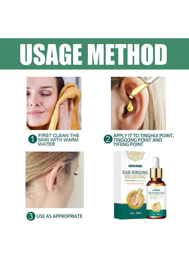 SOUTH MOON Tinnitus Relief for Ringing Ears, Natural Herbal Formula Ear Ringing Relief Drops, Tinnitus Oil Effectively Relieve Earache and Improve Hearing -1pcs  - Image 2