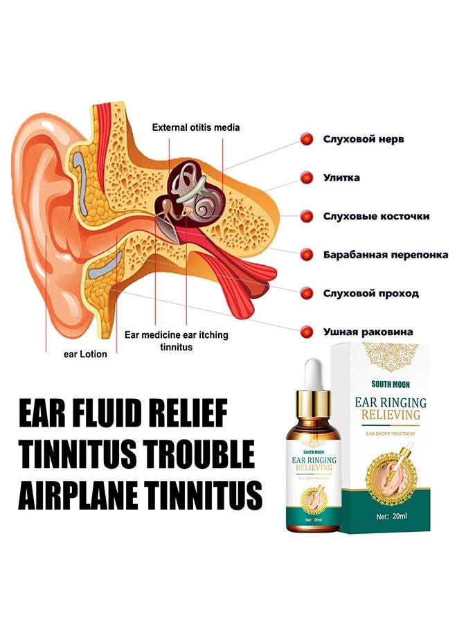 SOUTH MOON Tinnitus Relief for Ringing Ears, Natural Herbal Formula Ear Ringing Relief Drops, Tinnitus Oil Effectively Relieve Earache and Improve Hearing -1pcs  - Image 3