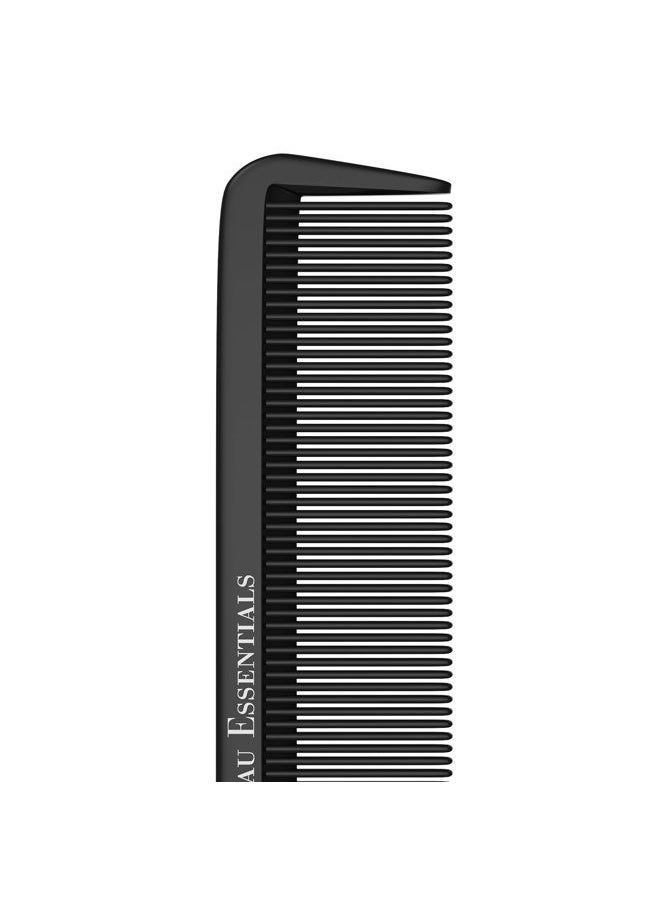Bardeau Essentials - Professional 8.8 Inch Tail Comb - Black Carbon Fiber And Stainless Steel Pintail - Anti Static And Heat Resistant Teasing Lightweight Comb For All Hair Types - Image 1