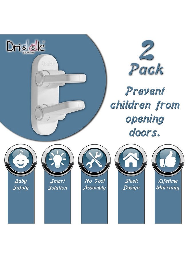 Driddle 2 Pack - Door Lever Baby Safety Lock - Baby Proofing - Prevent Little Kids from Opening Doors with A Child Proof Door Handle Lock - 3M Adhesive - Driddle - Image 3