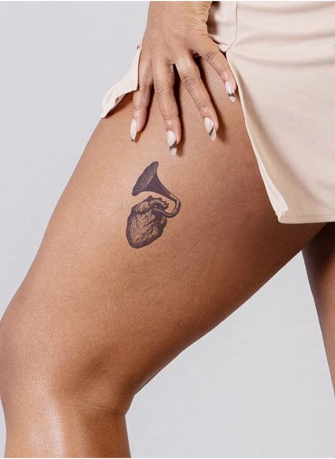 inkbox Inkbox Temporary Tattoos, Semi-Permanent Tattoo, One Premium Easy Long Lasting, Water-Resistant Temp Tattoo with For Now Ink - Lasts 1-2 Weeks, Heart Tattoo, 4 x 4 in, Amplify  - Image 2
