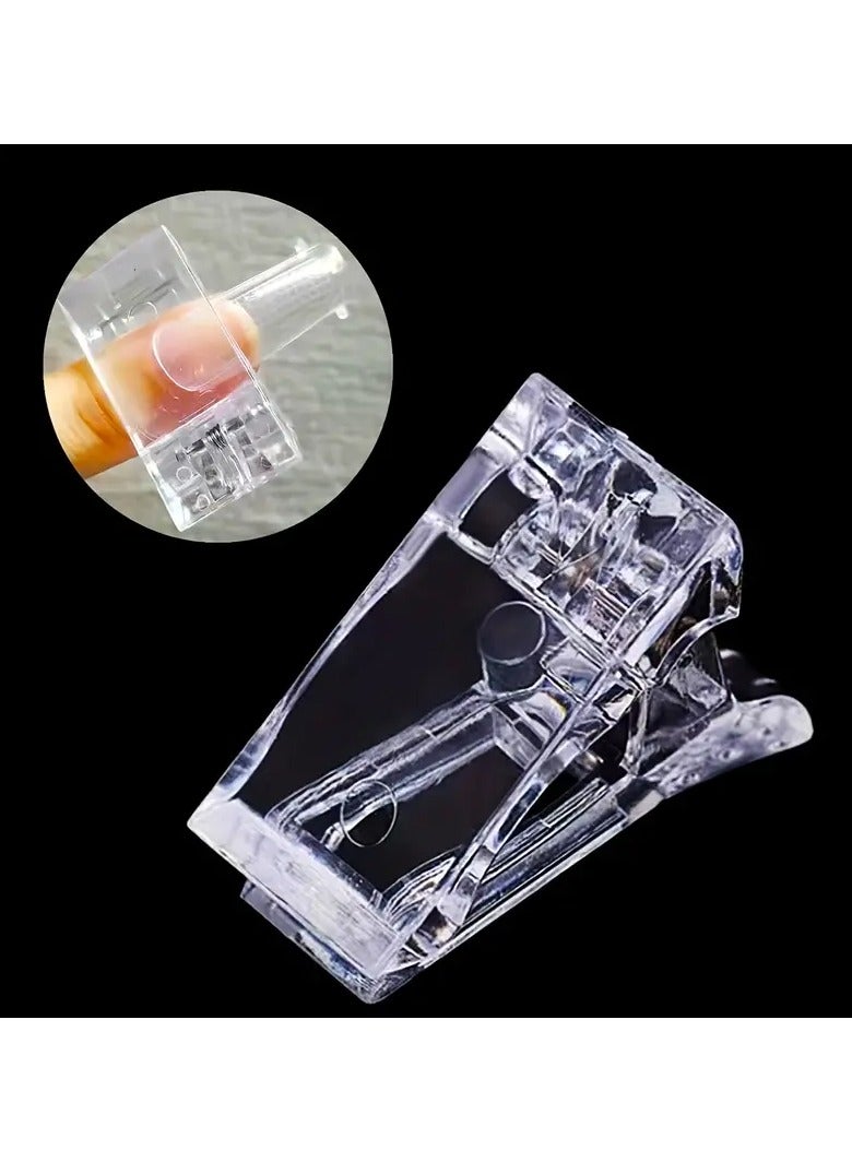 Goolsky 5 Pcs Poly Gel Quick Building Nail Tips Clip Plastic Transparent Finger Extension UV LED Builder Finger Extension Clip Nail Tips Clips For Quick Building DIY Manicure Nail Art Tool - Image 1