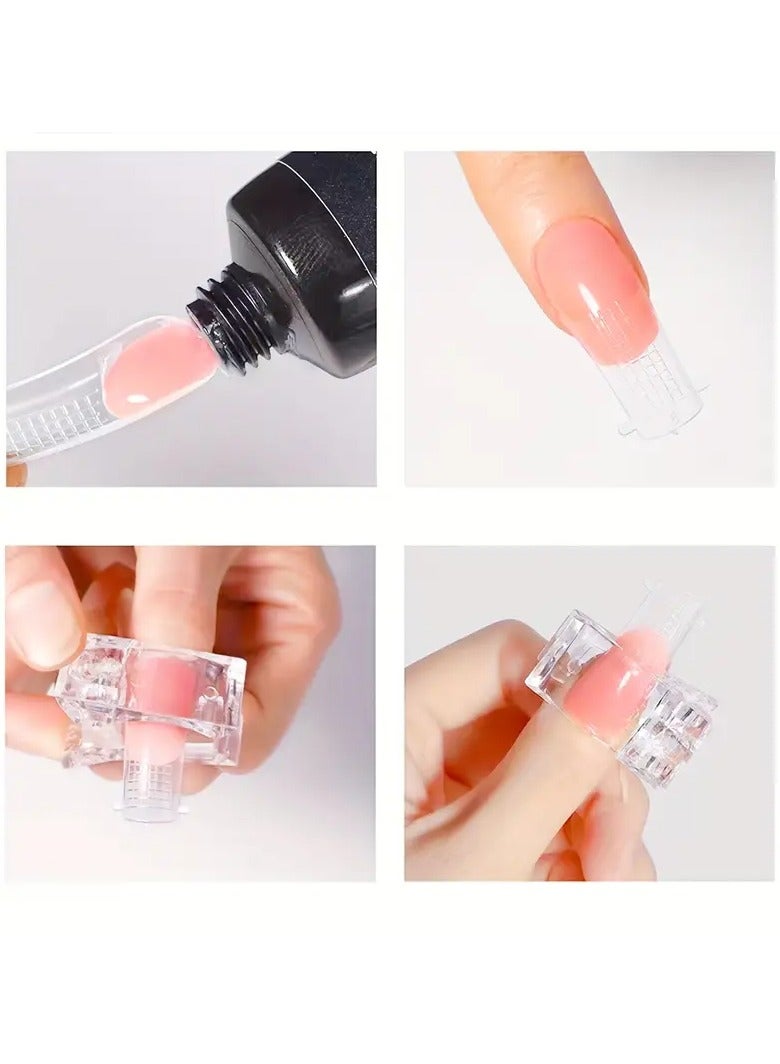 Goolsky 5 Pcs Poly Gel Quick Building Nail Tips Clip Plastic Transparent Finger Extension UV LED Builder Finger Extension Clip Nail Tips Clips For Quick Building DIY Manicure Nail Art Tool - Image 3