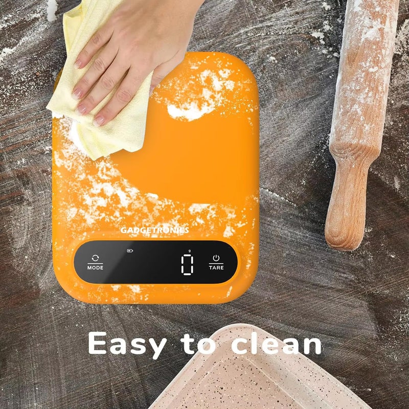 GADGETRONICS Weight Machine for Kitchen Kitchen Food Weighing Scale for Health Fitness Home Baking Cooking with Korean Design Touch Button Tare Function 1 G to 5000 G Batteries Included - Image 4