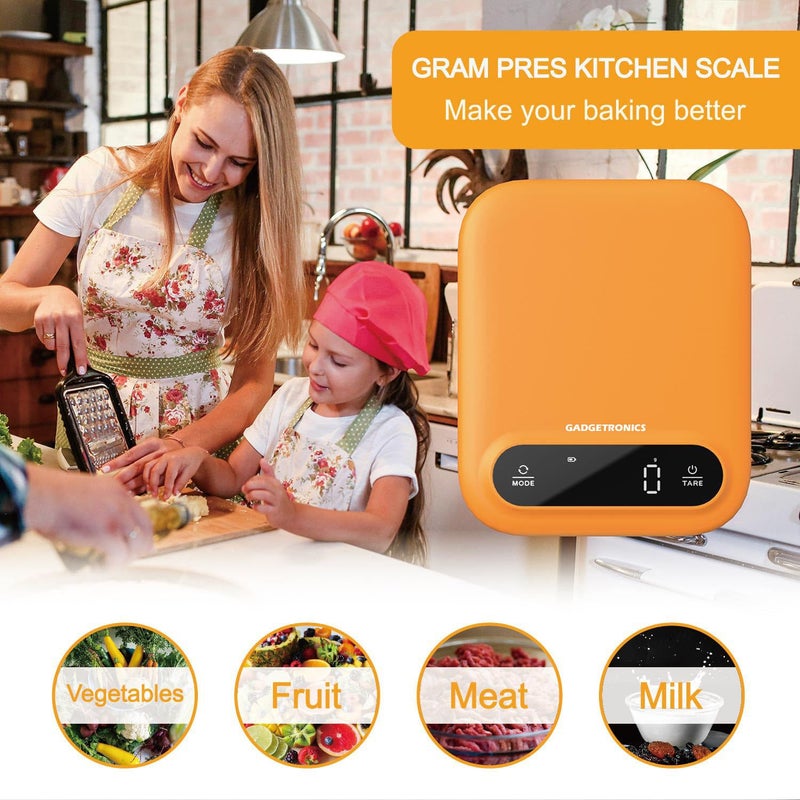 GADGETRONICS Weight Machine for Kitchen Kitchen Food Weighing Scale for Health Fitness Home Baking Cooking with Korean Design Touch Button Tare Function 1 G to 5000 G Batteries Included - Image 3