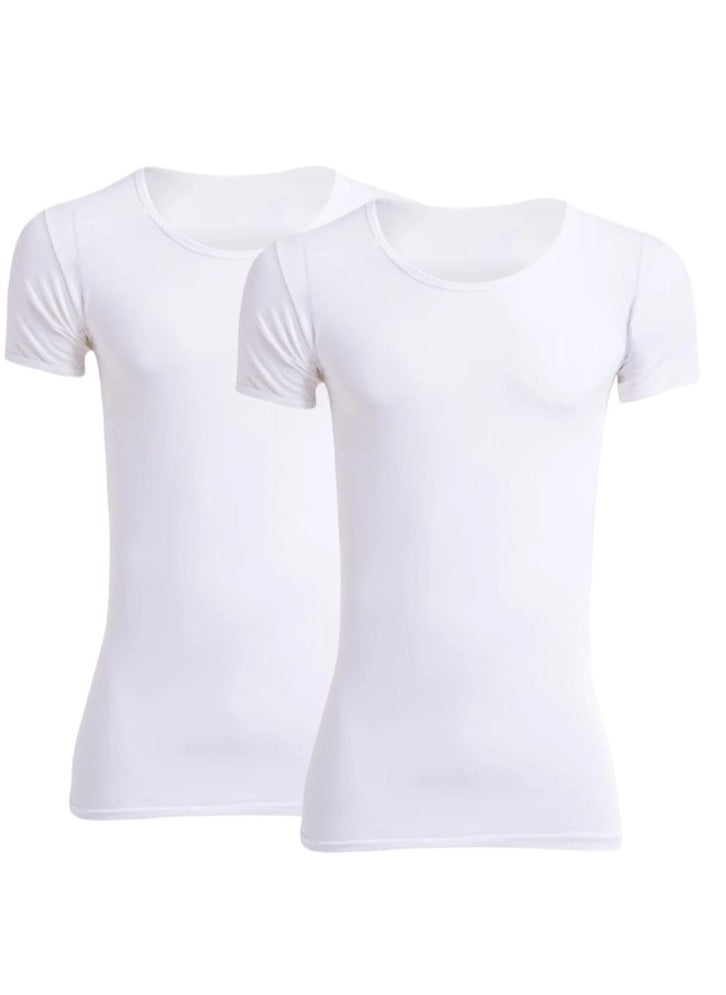 Future Future Mens Half Sleeves UnderShirt cotton white size M (pack of 2)  - Image 1