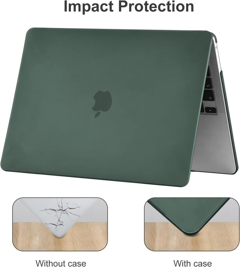 Case Compatible for New MacBook Air 13 inch 2021 2020 2019 2018 Release,M1 A2337 A2179 A1932 with Retina Display Touch ID,Air 13.3 Laptop Protective Plastic Hard Shell Cover,Matte Surface,Green - Image 2