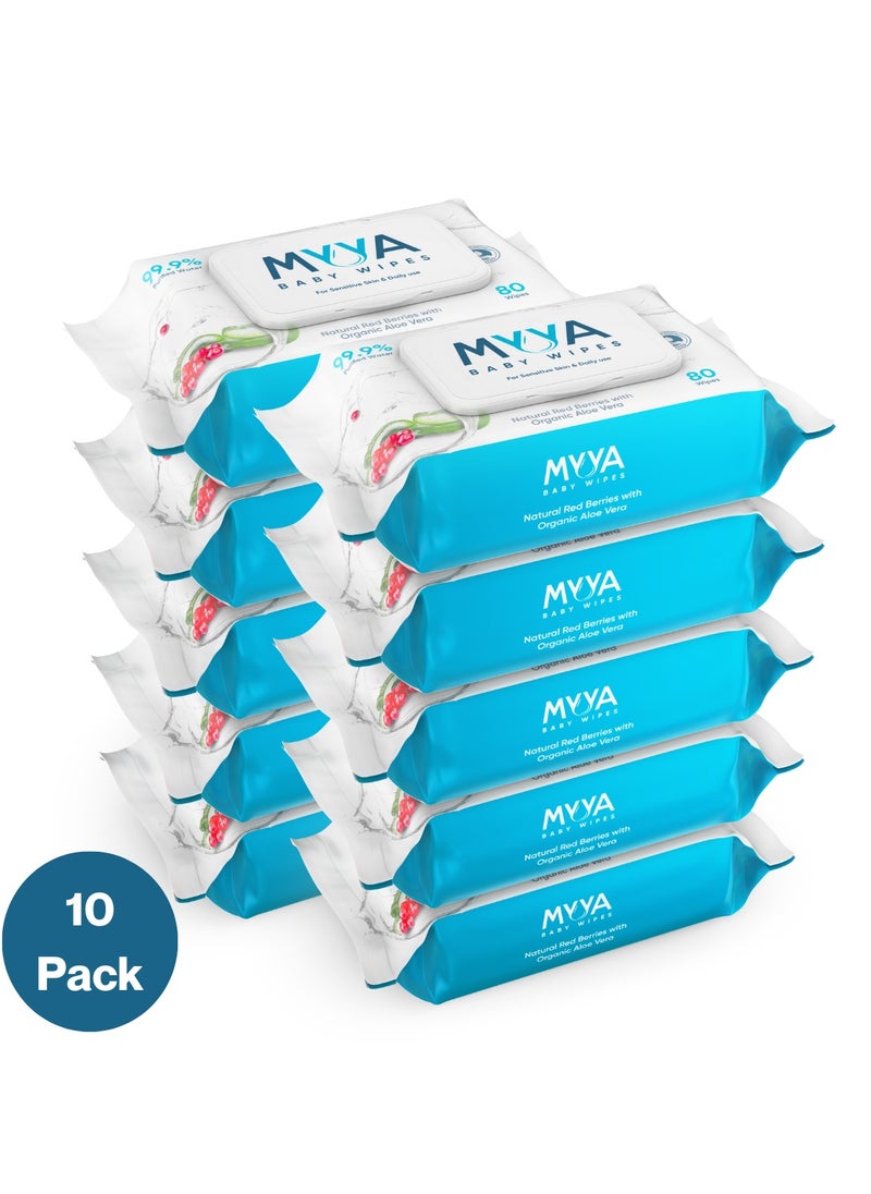 MYYA Myya Baby Wipes Value Pack of 10 (800 Wipes)  - Image 2