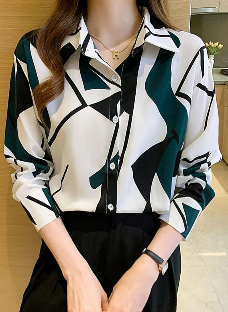 يونيكي Multicolor Casual Long Sleeves Printed Shirt