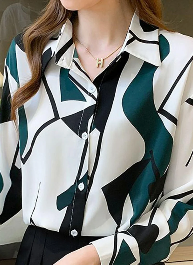 يونيكي Multicolor Casual Long Sleeves Printed Shirt