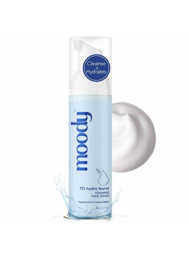  مودي غسول الوجه الرغوي هايدرو بيرست 7D مع حمض الهيالورونيك وجوز الهند، غسول الوجه لتنظيف المسام العميقة من أجل بشرة متوهجة، غير جاف ومنظف لطيف، خالي من الكبريتات، نباتي للرجال والنساء، 80 مل - Image 1