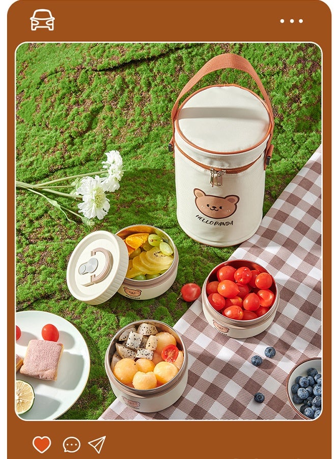 DUNISO 2 Pack Stainless Steel Insulated Lunch Box Leakproof Bento Box Set with Lunch Bag 2 Tiers Bento Boxes Portable Food Container Reusable Bento Lunch Box for School Office Camping Outdoor， Microwaveable Safe - Image 2
