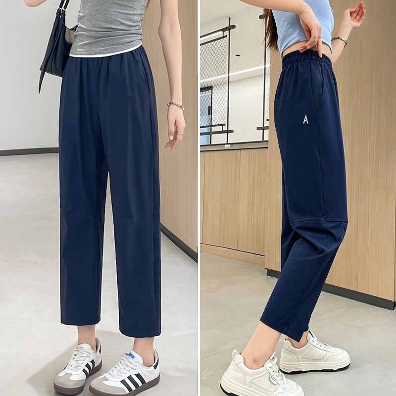 Women's Summer Lightweight Quick-Dry Sun-Protection Loose Slimming Straight Cropped Jogger Pants - Image 2