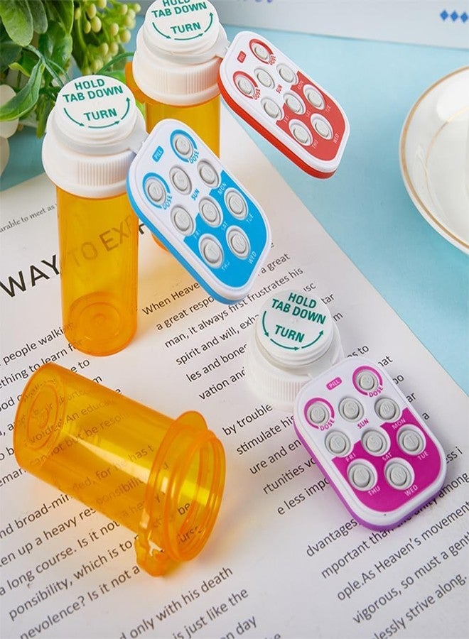 Junfamilee Blue Pill Popper Medication Tracker Organic Silicon Pill Popper Medication Tracker Reminder Adult/The Child Daily Pill Reminder Small and Portable Memory Aid with Buttons with Bottle, Medication Aids - Image 3