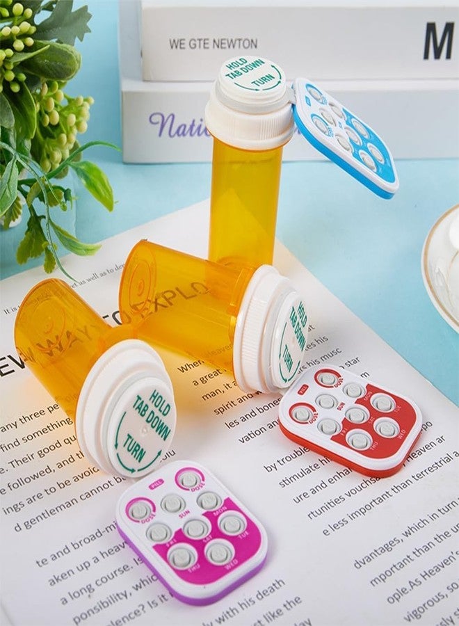 Junfamilee Blue Pill Popper Medication Tracker Organic Silicon Pill Popper Medication Tracker Reminder Adult/The Child Daily Pill Reminder Small and Portable Memory Aid with Buttons with Bottle, Medication Aids - Image 5