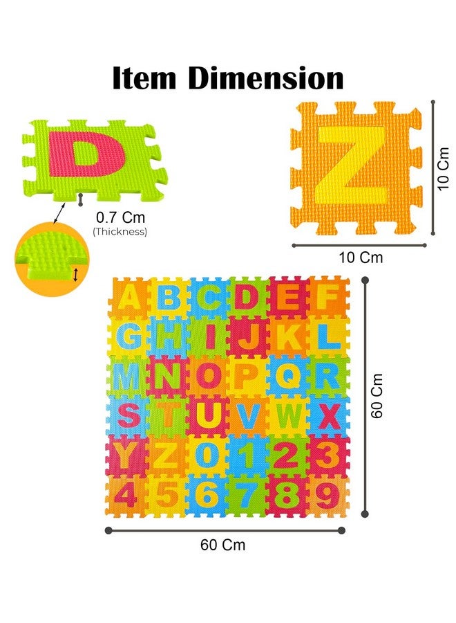 VGRASSP 36 Pieces Alphabet & Number Floor Mats for Kids, Puzzle EVA Foam Mat for Children Above 2 Years - Image 3