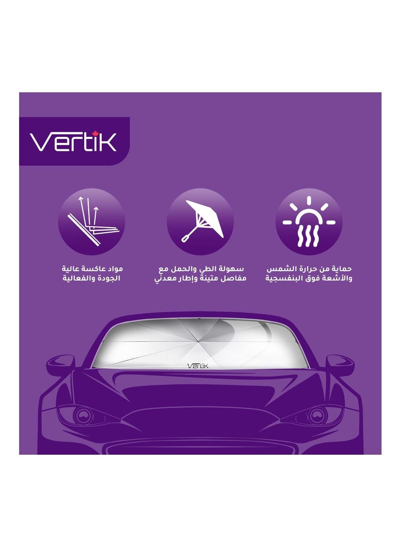 Vertik Folding canopy cover for the windshield of the car to keep your car cool and protect it from damage, can be used to protect against heat and UV rays - Image 2