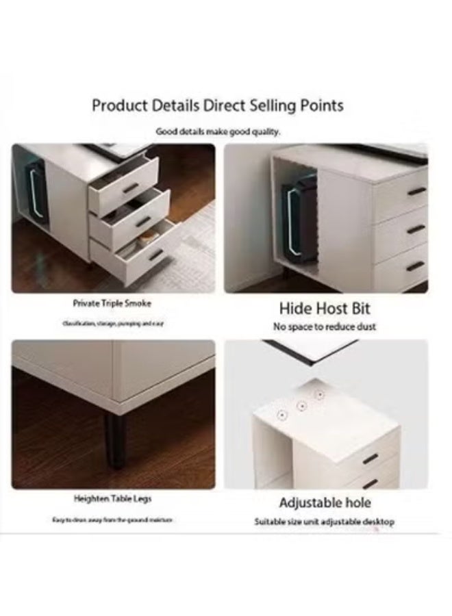 زي سي إم - هابي طاولة كمبيوتر وطاولة متعددة الوظائف للمكتب المنزلي مقاس 120 سم مع 3 أدراج - Image 2