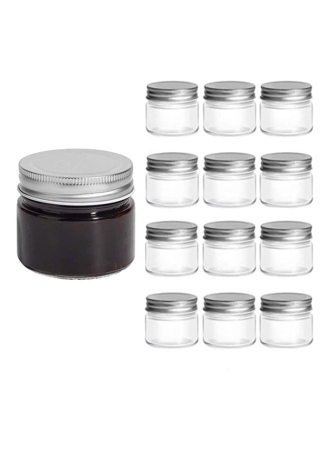 12-Piece Mason Jar With Lid Set Clear/Silver 150ml - Image 1