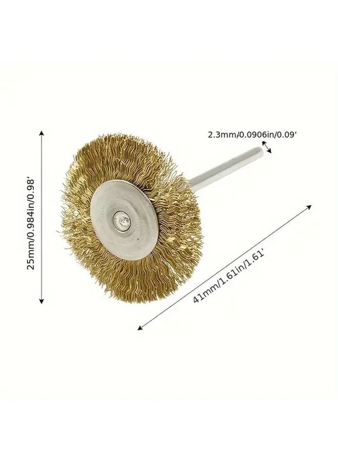 20pcs Brass T Shape Scratch Wire Brush Set 1 Inch Diameter For Rotary Tool Polishing - Image 3