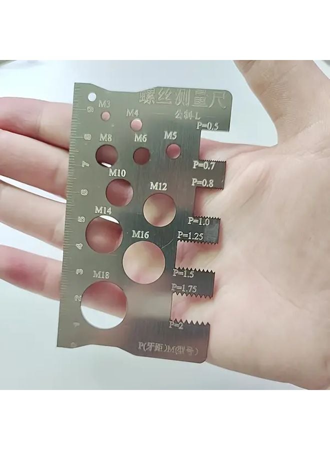 Stainless Steel Screw Bolt Measuring Caliper Precision Thread Size Gauge Tool - Image 1