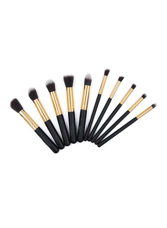 فالبرو طقم 10 قطع من فراشي المكياج أسود/ذهبي - Image 2