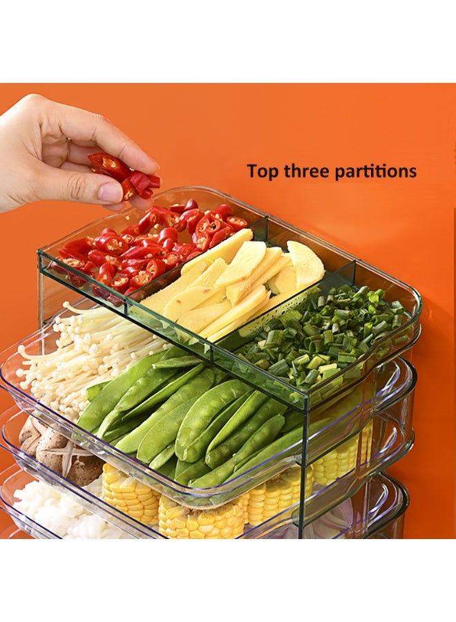 YY-ريشير منظم حاويات تحضير الطعام متعدد الطبقات، صواني طعام شفافة قابلة للسحب تُثبت على الحائط للفواكه والخضراوات واللحوم - Image 2