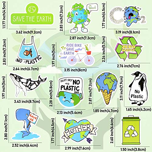QTL Earth Day Stickers for Kids, Environmental Party Supplies, Waterproof Vinyl Stickers, Earth Day Decorations and Gifts, 50PCS - Image 3