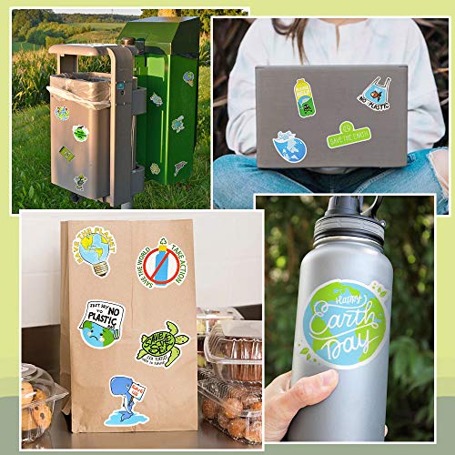 QTL Earth Day Stickers for Kids, Environmental Party Supplies, Waterproof Vinyl Stickers, Earth Day Decorations and Gifts, 50PCS - Image 2