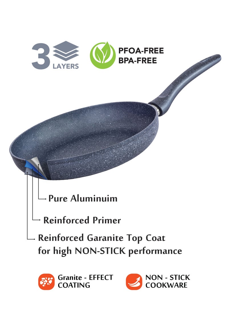 Grandi Frypan 24 cm Titanium High Thickness 1- Piece Non-Stick  Frying Pan Grey - Image 3