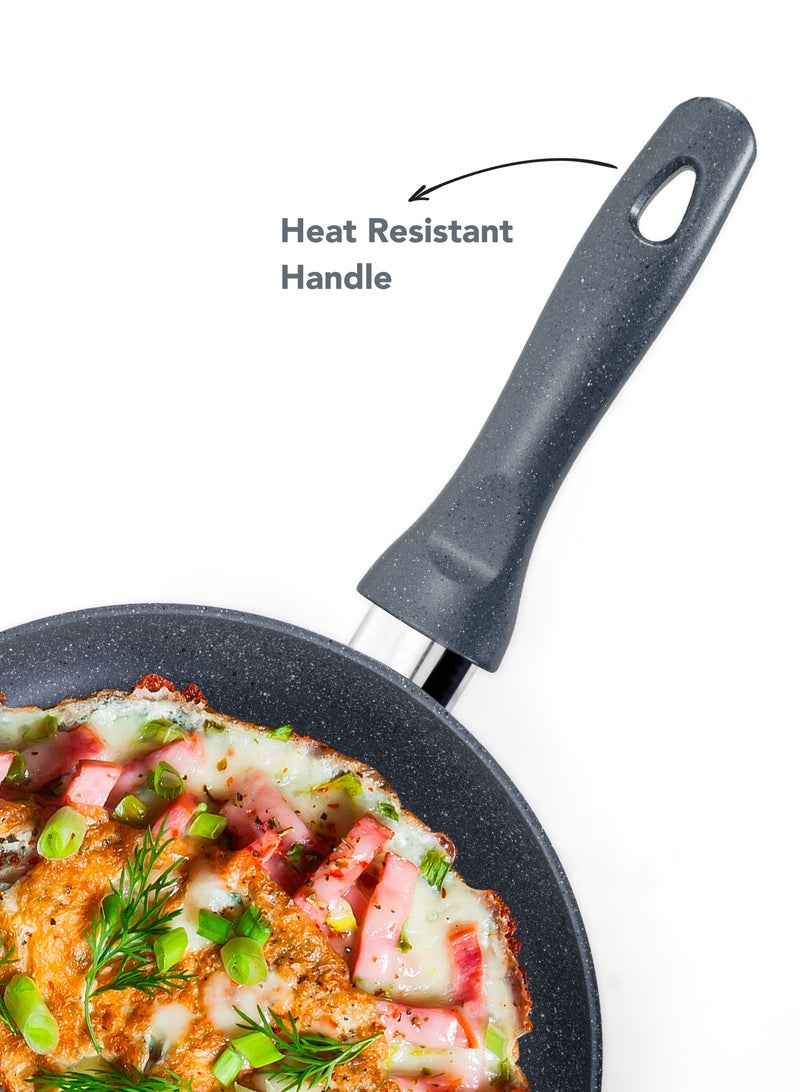 Grandi Frypan 24 cm Titanium High Thickness 1- Piece Non-Stick  Frying Pan Grey - Image 2