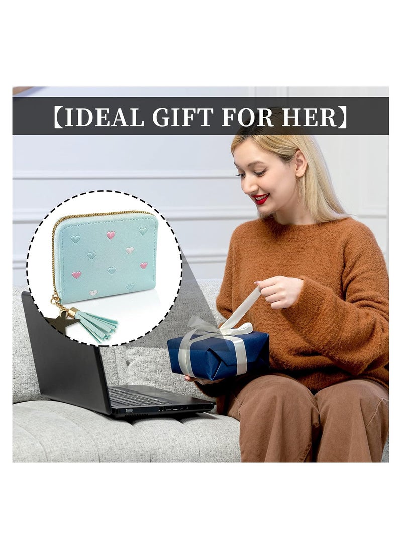 SOLARAE Ladies Purse Wallet, PU Leather Purse Lady Credit Card Holder with Star Pendant, Solid Color Wallet - Image 5