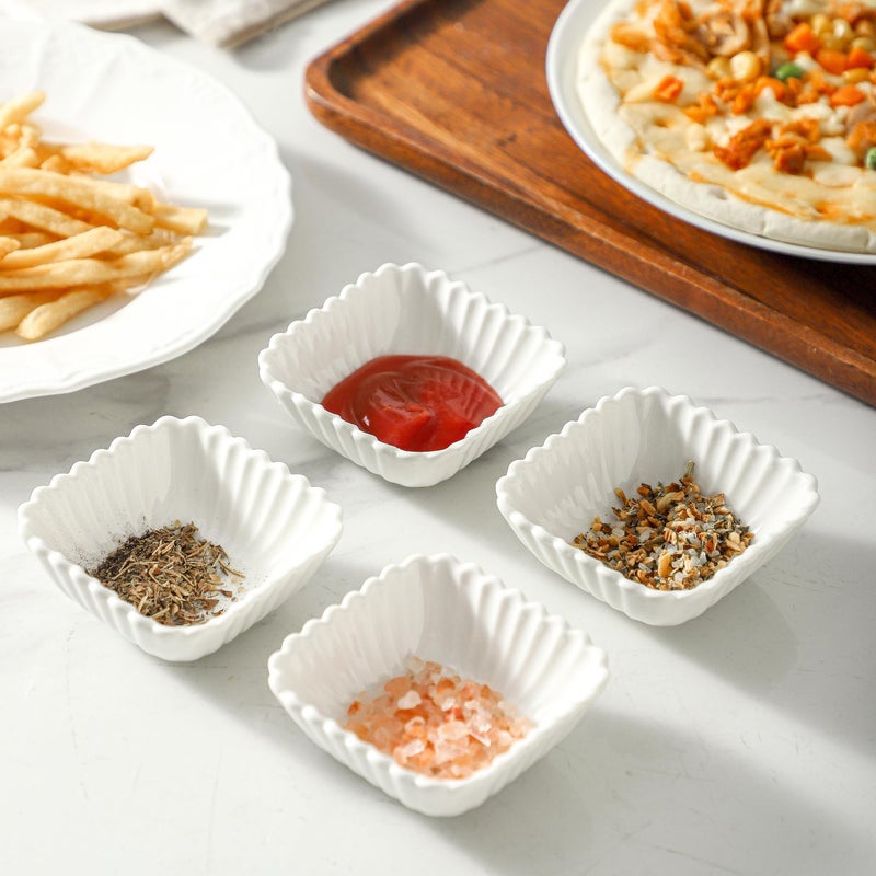 UIBFCWN 12 Pack Ceramic Soy Sauce Dishes, 2 oz Square Dipping Sauce Cups/Bowls/Dishes for Kitchen, Small Dip Bowls Set, Mini Bowl for Side Dish, Ketchup, Soy, BBQ, Sushi, Party - 2.75inch - Image 4