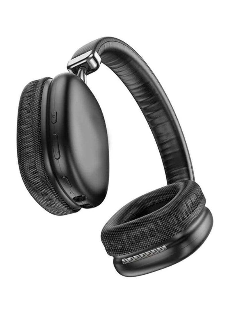 Hoco W35 - سماعات بلوتوث لاسلكية، بلوتوث V5.3، وقت الاستخدام: يصل إلى 40 ساعة، وقت الانتظار: يصل إلى 200 ساعة، تدعم بطاقة TF ووضع AUX، متوافقة مع الهواتف المحمولة والأجهزة اللوحية - أسود - Image 2