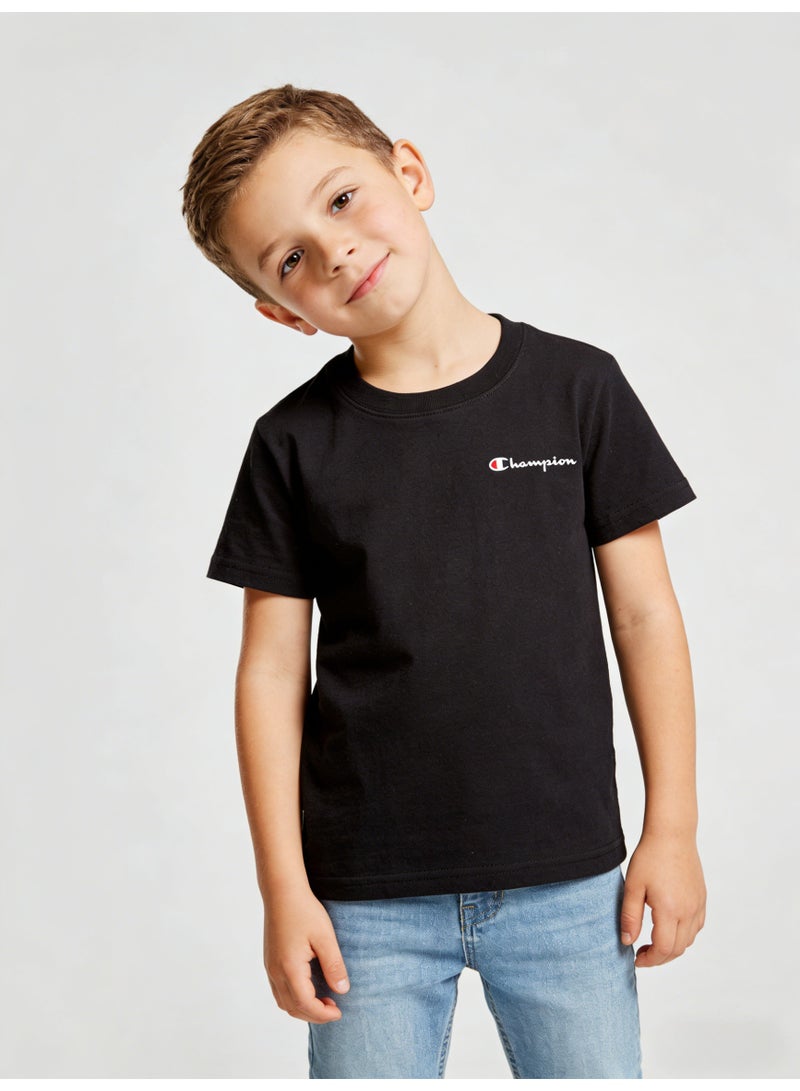 شامبيون Champion Kids' Classic Script Logo Short Sleeve T-Shirt - Boys' Casual Cotton Tee - Image 2