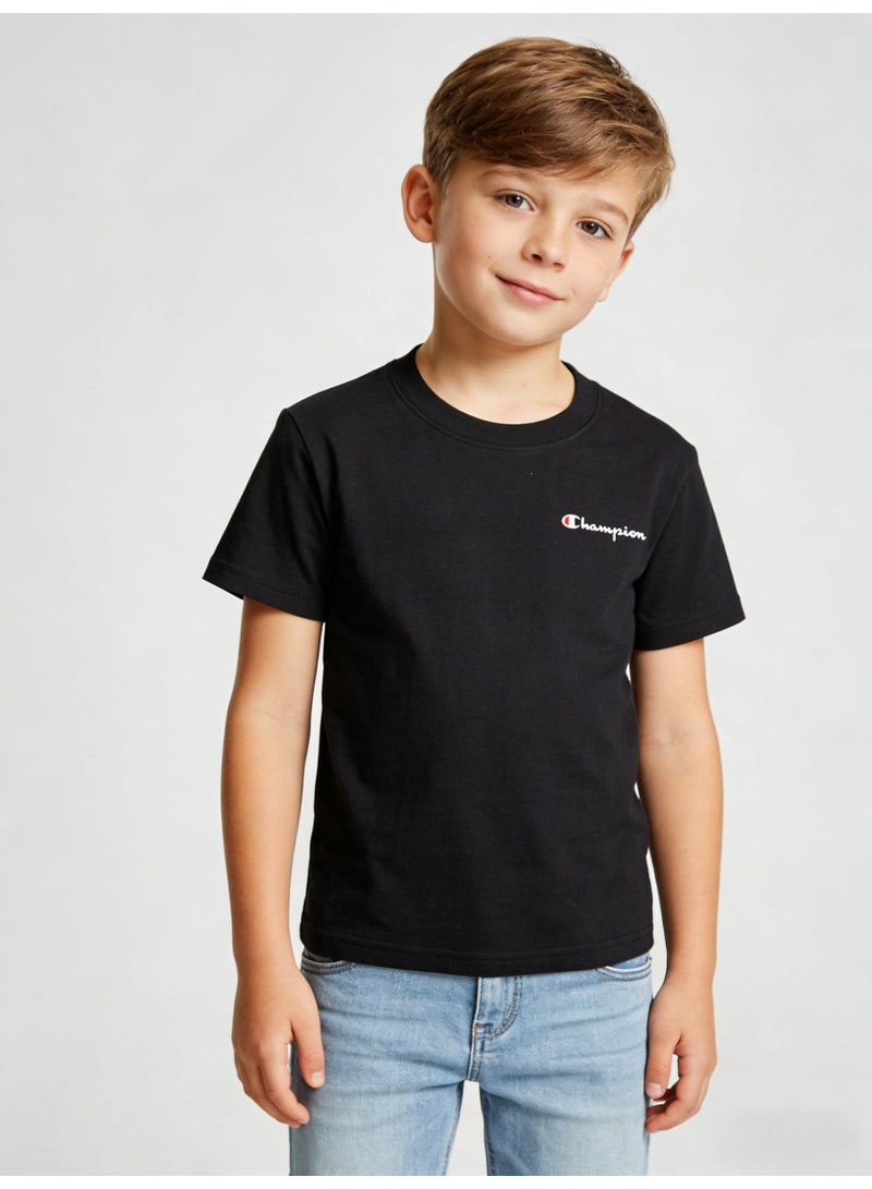 شامبيون Champion Kids' Classic Script Logo Short Sleeve T-Shirt - Boys' Casual Cotton Tee - Image 1