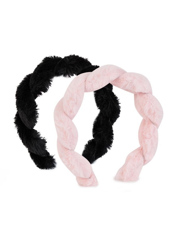 Agirlvct Headband For Washing Facespa Facial Headbands Soft Cute Fluffy Hair Band For Skincare Makeup Women Girls Shower Makeup Mask Non Slip Thick Thin(2 Pack) - Image 1