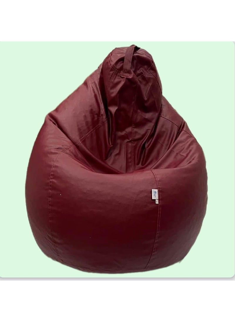 OHSTORE OHSTORE Premium Bean Bag Chair Ultra Comfortable Durable Faux Leather Cover Lightweight Ergonomic Lounge Seat for Home Office Gaming Relaxation Maroon 3XLBB  - Image 4