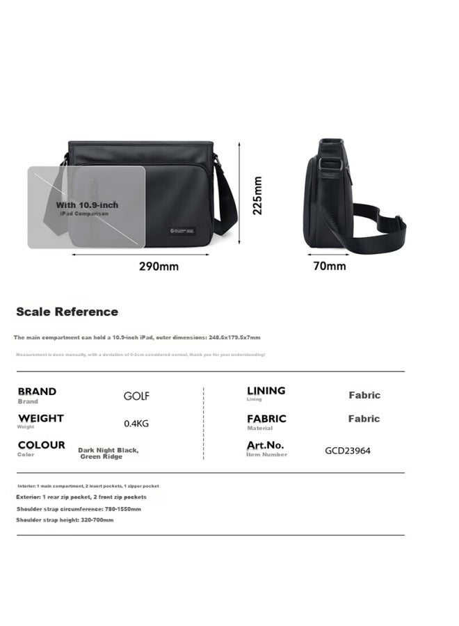Golf Men'S Casual Single Shoulder Bag With Multiple Compartments For Ipad And Phone, Water-Resistant Lightweight Crossbody Bag For Commuting And Business - Image 3