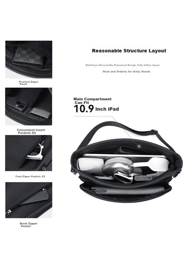 Golf Men'S Casual Single Shoulder Bag With Multiple Compartments For Ipad And Phone, Water-Resistant Lightweight Crossbody Bag For Commuting And Business - Image 2
