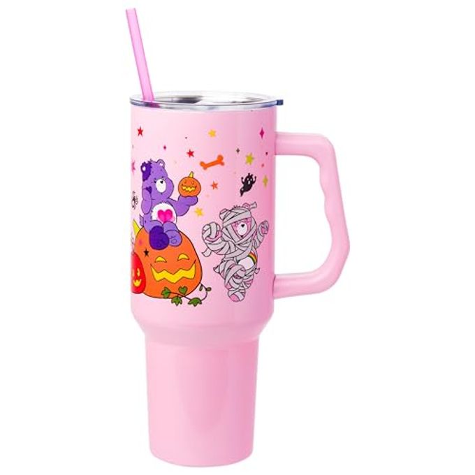 Silver Buffalo Care Bears Tumbler - Harmony, Cheer, Share & Trick-or-Sweet Bears - Stainless Steel, 40 Ounces, Fits Standard Cup Holder - Image 1