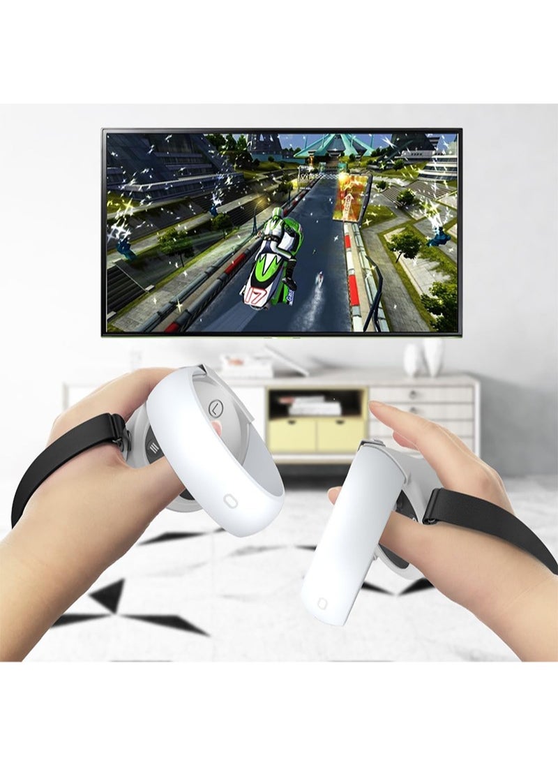 غطاء قبضة تحكم VR لـ Oculus Quest 2 ، مجموعة ملحقات VR ، غطاء واقٍ من السيليكون مع أحزمة مفصل جلدية قابلة للتعديل