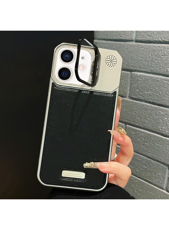 Zaboon Case For iPhone 11 Metal Holder Plain Leather MagSafe Phone Case - Image 1